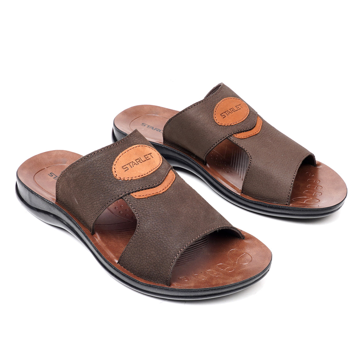 LEATHER SLIPPER - RF-185 BROWN