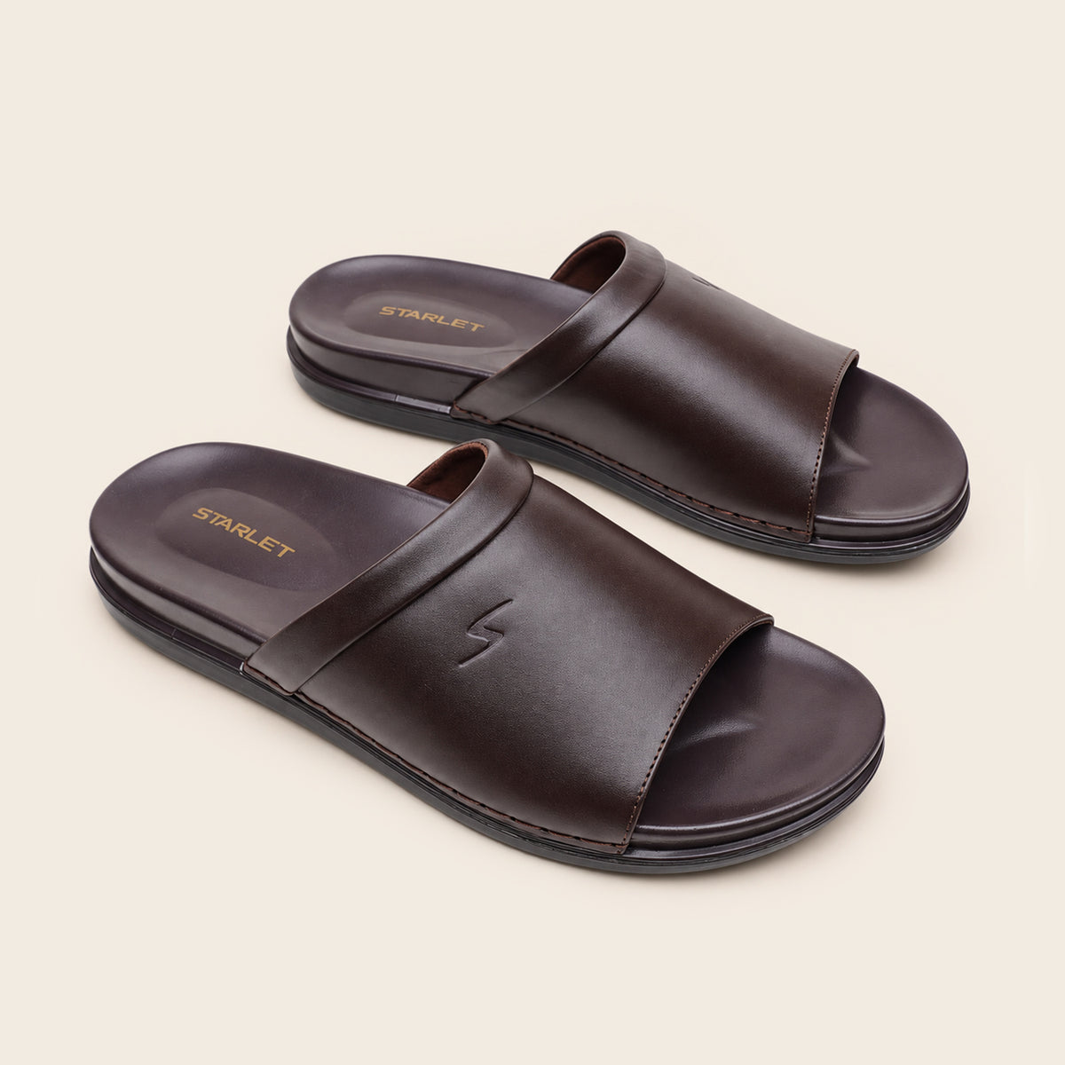 LEATHER SLIPPER - AR-005 BROWN