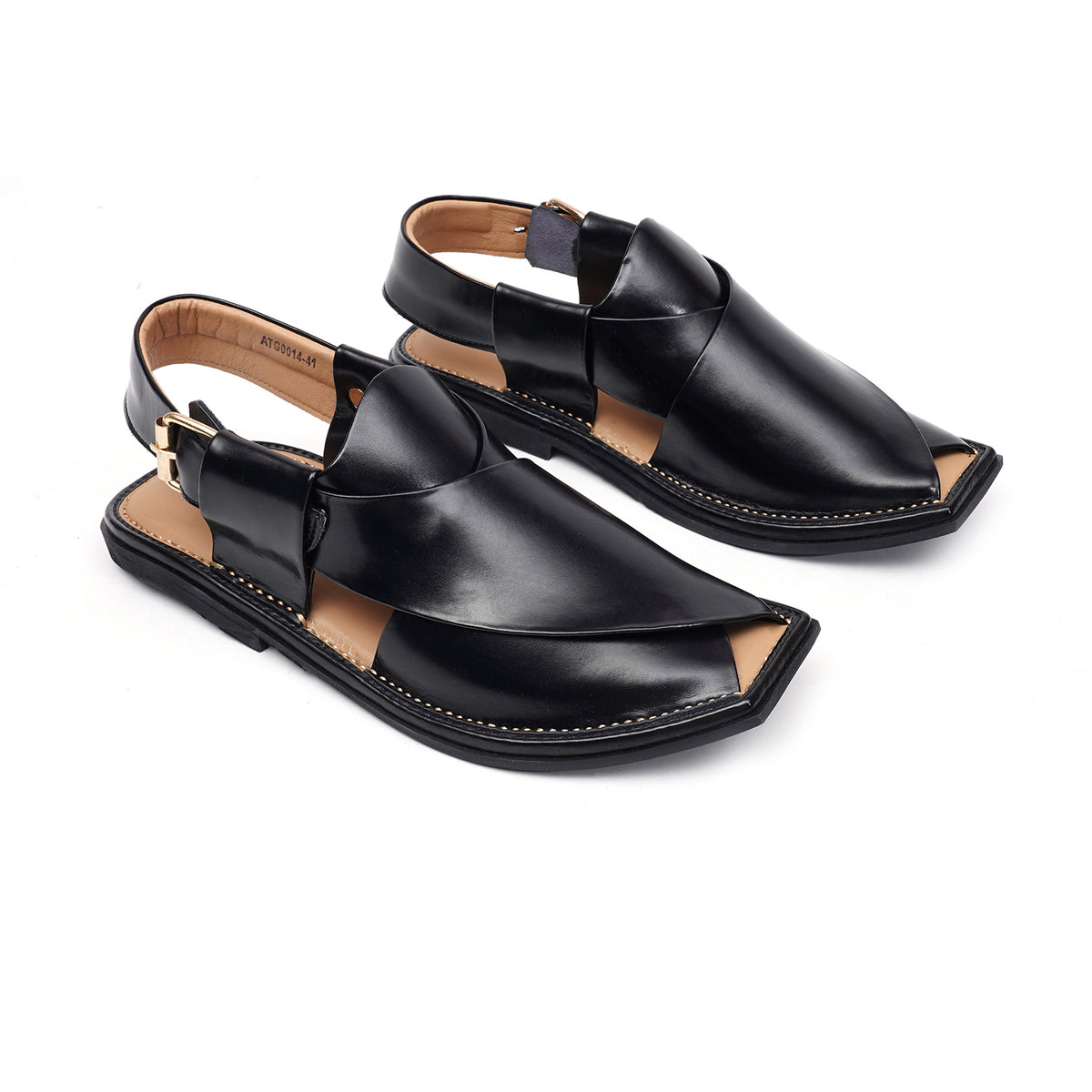 LEATHER PESHAWARI CHAPPAL - ATG0014 BLACK