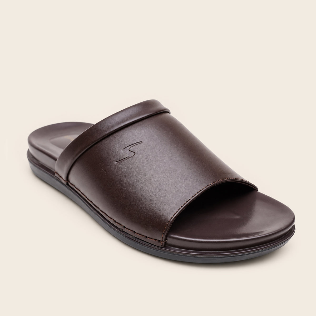 LEATHER SLIPPER - AR-005 BROWN
