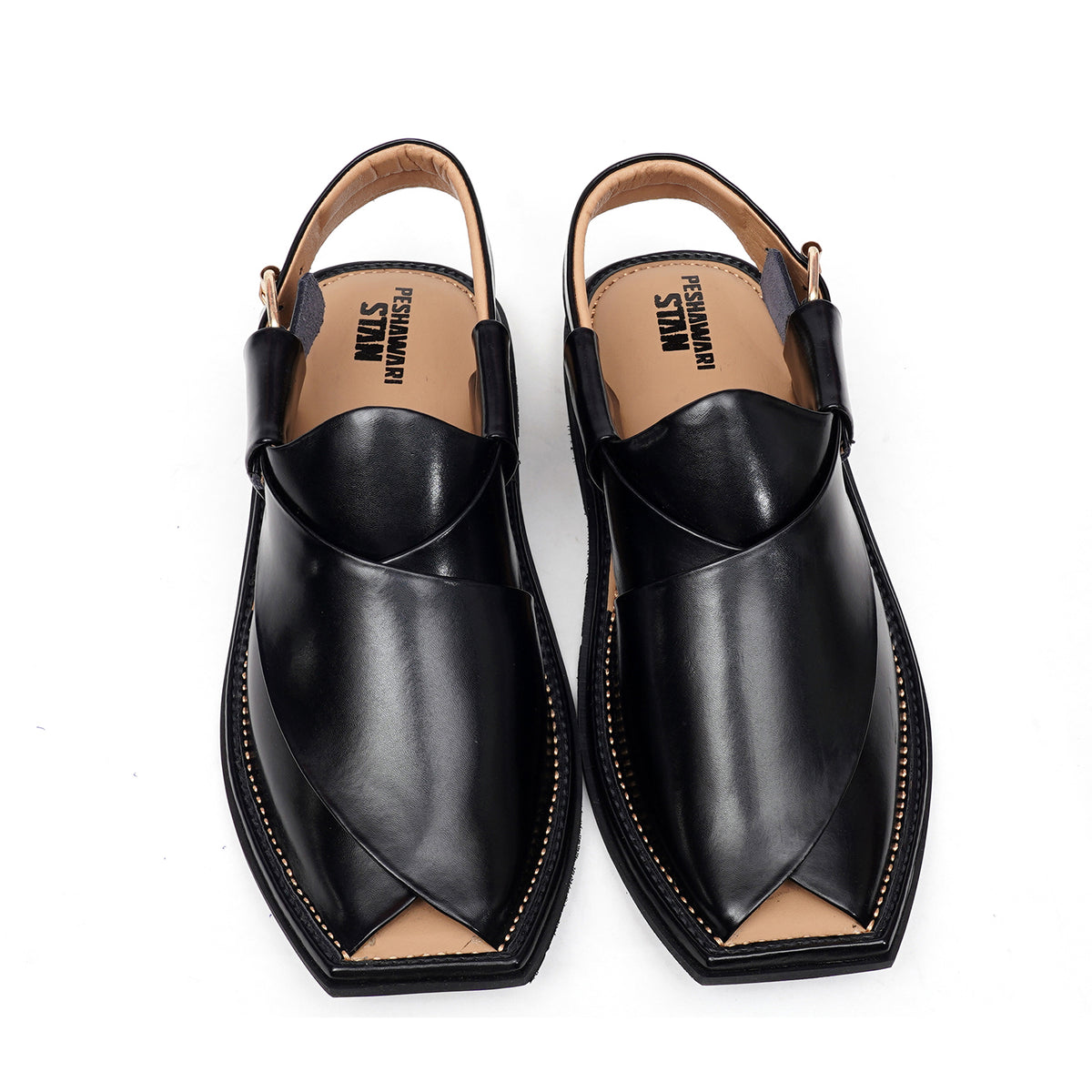 LEATHER PESHAWARI CHAPPAL - ATG0014 BLACK