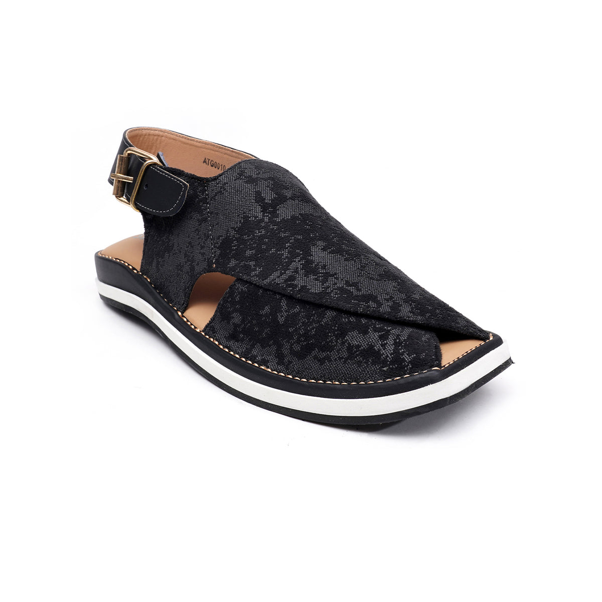 LEATHER PESHAWARI CHAPPAL - ATG0010 BLACK