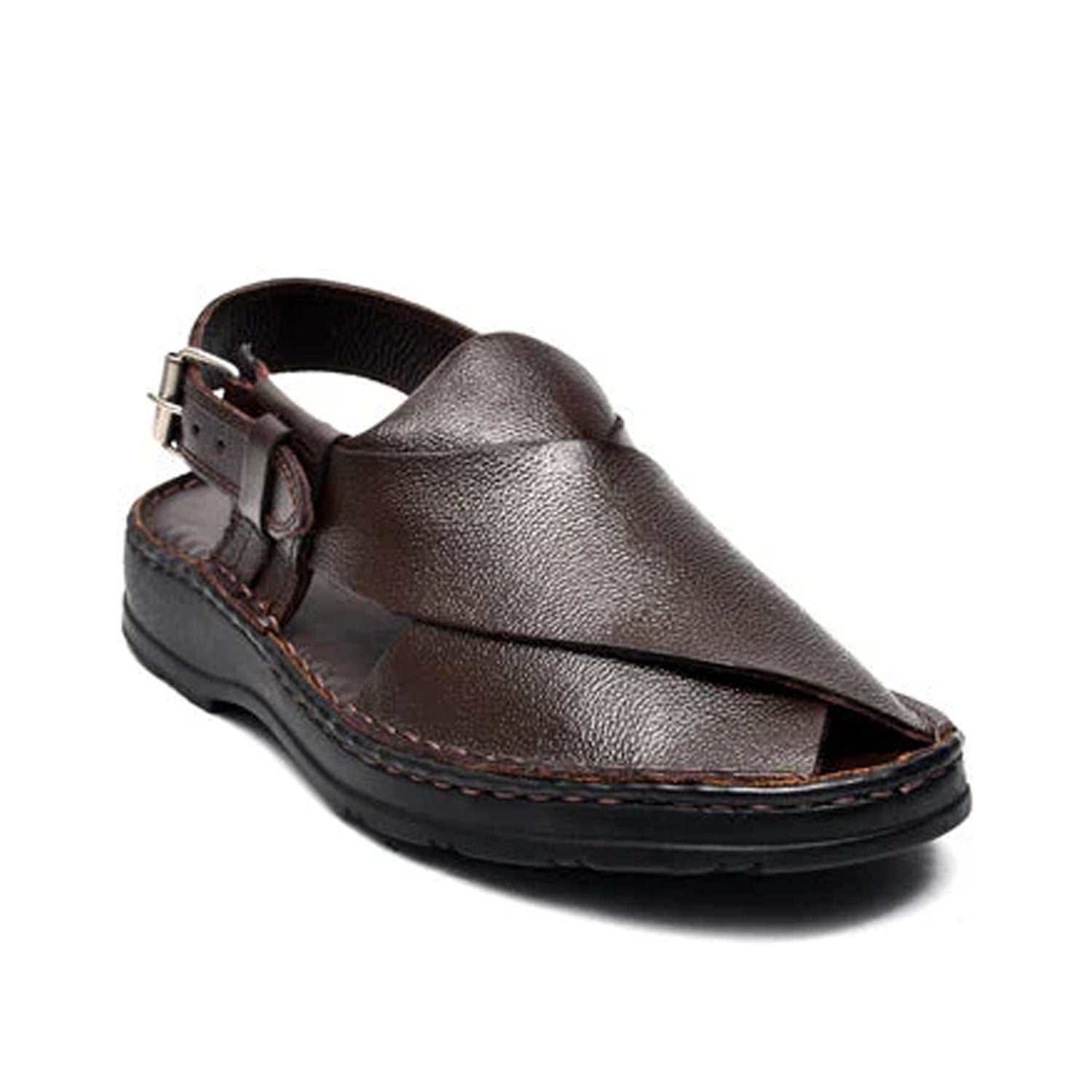 LEATHER PESHAWARI  CHAPPAL - 04006P BROWN