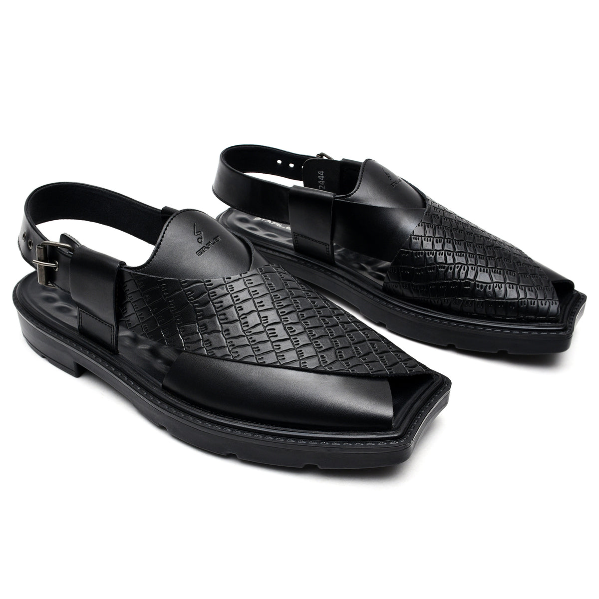 LEATHER PESHAWARI CHAPPAL - PAHARI-006 BLACK