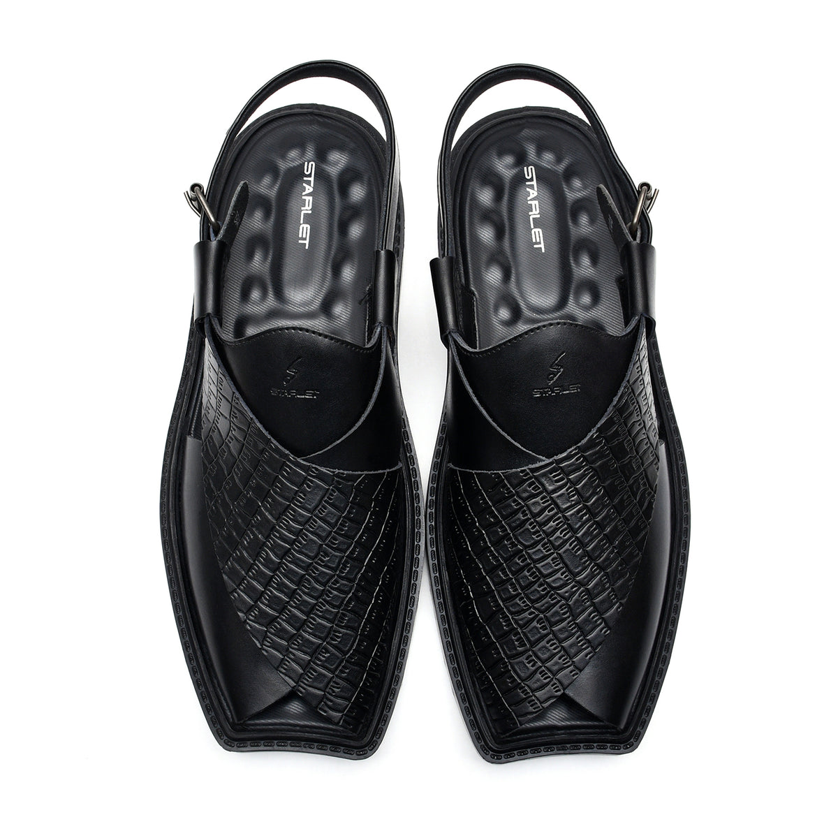 LEATHER PESHAWARI CHAPPAL - PAHARI-006 BLACK
