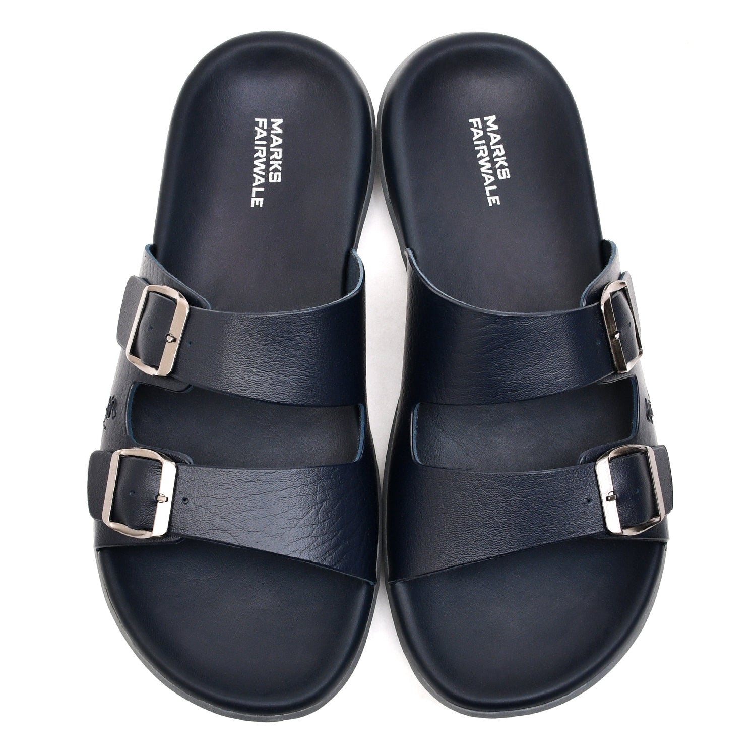 LEATHER SLIPPER - ANG-0037 NAVY