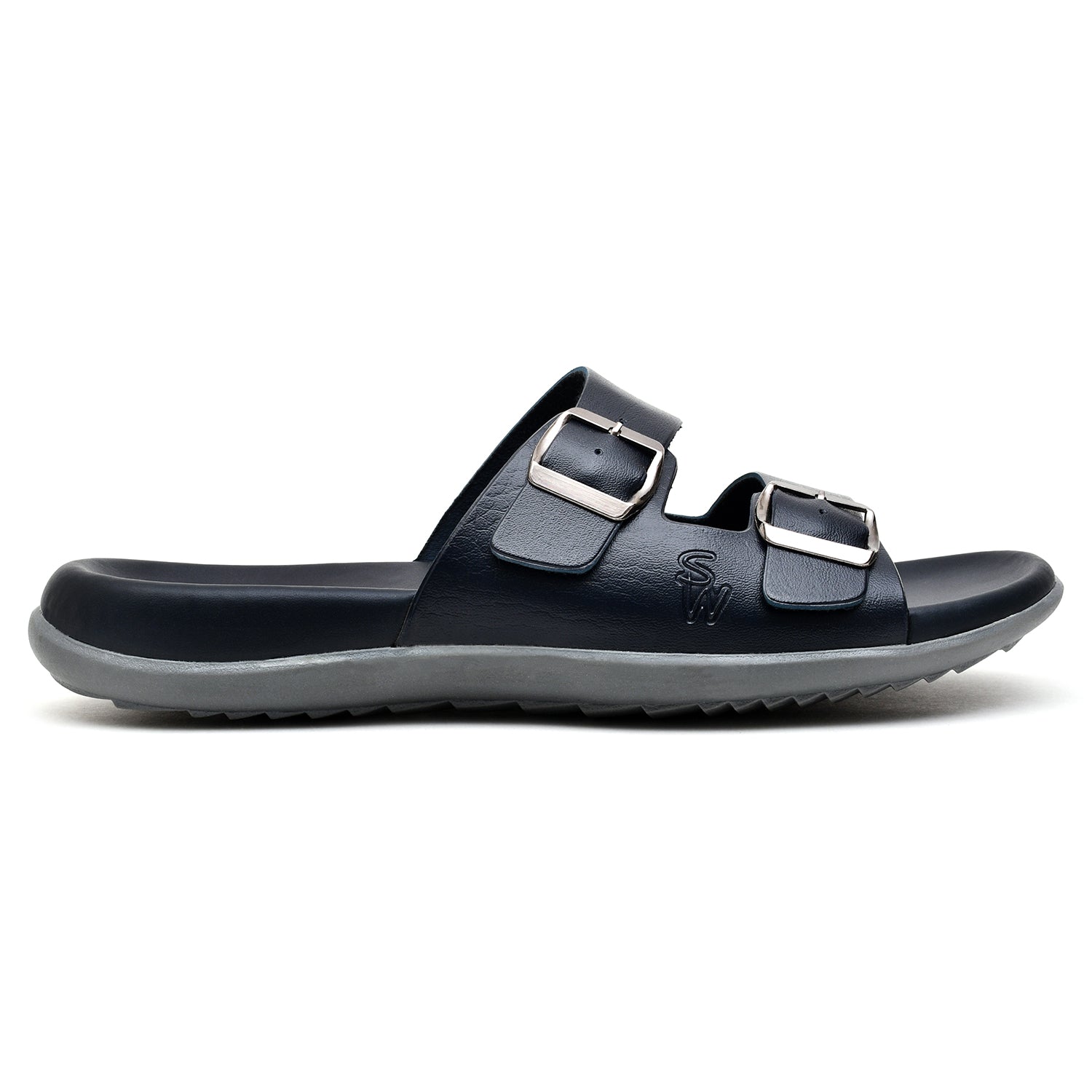 LEATHER SLIPPER - ANG-0037 NAVY