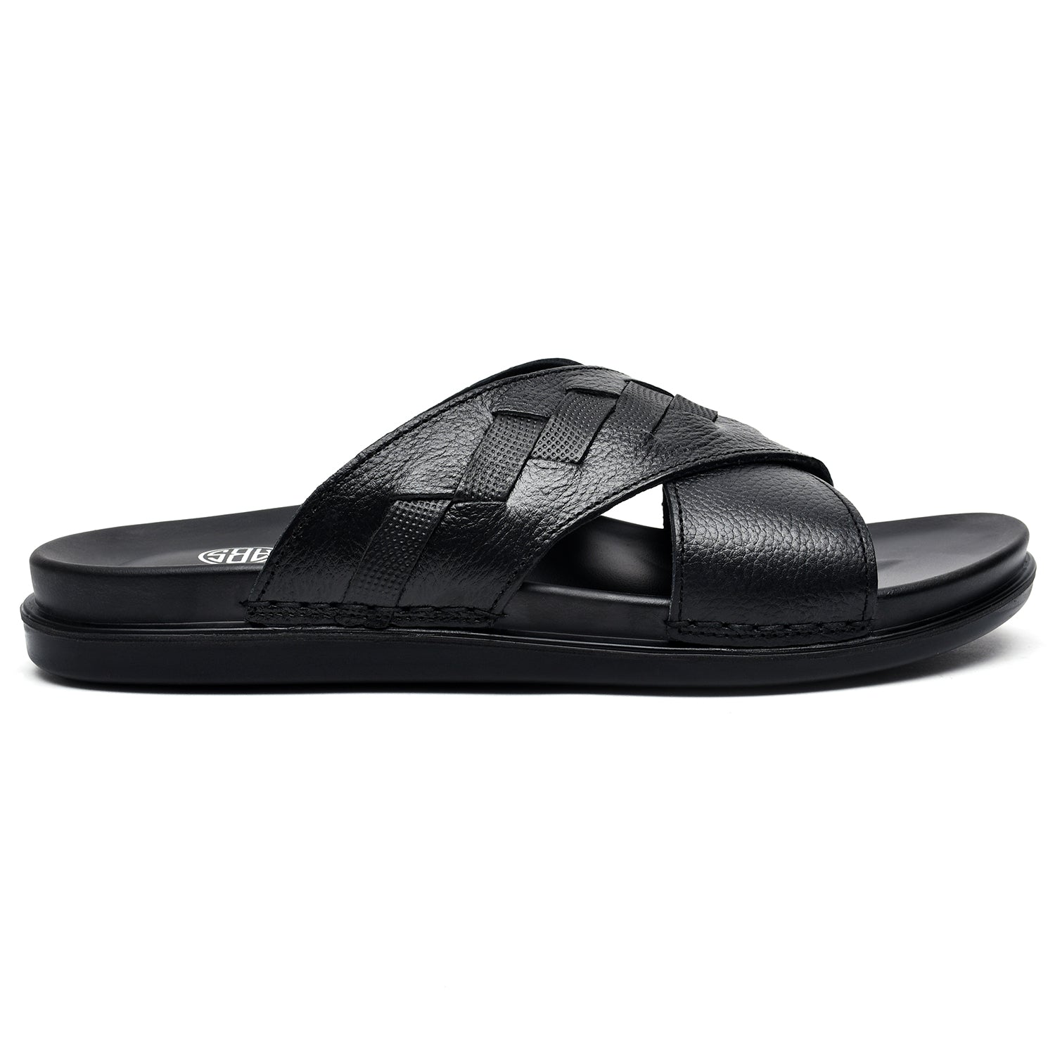 LEATHER SLIPPER - AR-009 BLACK