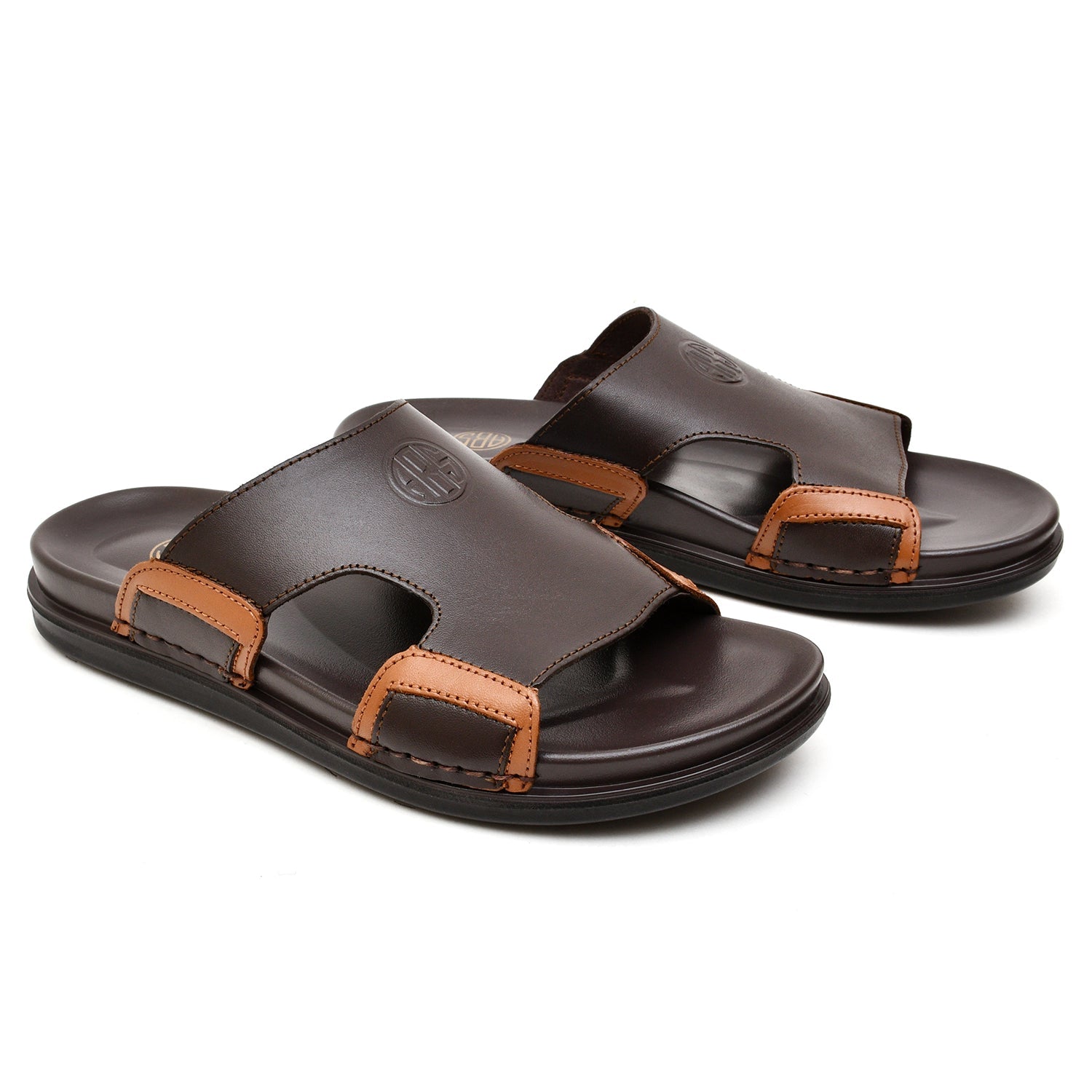 LEATHER SLIPPER - AR-018 BROWN