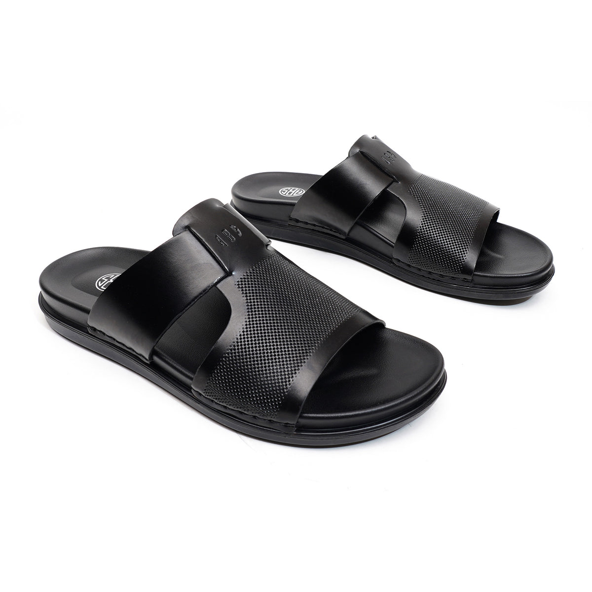 LEATHER SLIPPER - AR-021 BLACK