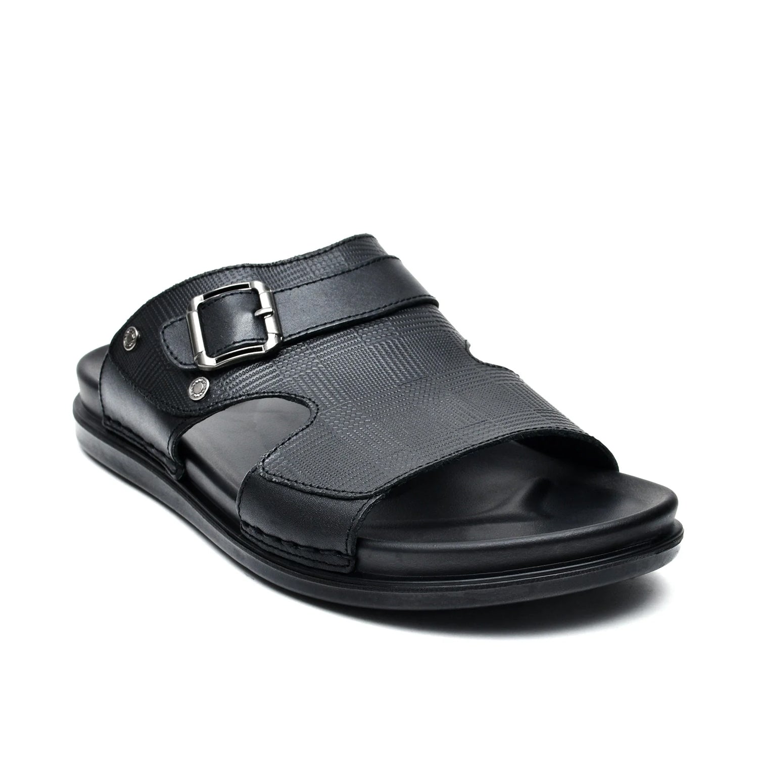 LEATHER SLIPPER - AR-007 BLACK