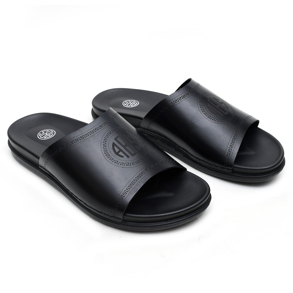 LEATHER SLIPPER - AR-010 BLACK