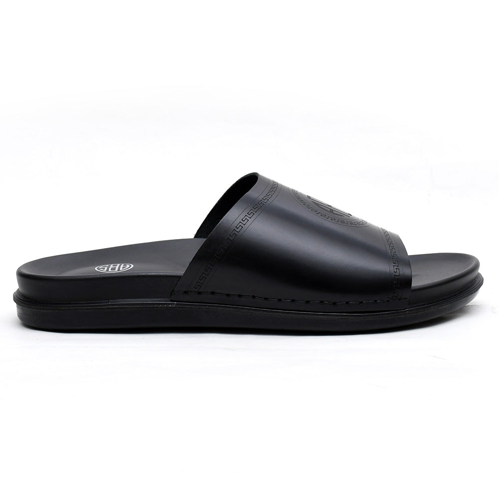 LEATHER SLIPPER - AR-010 BLACK