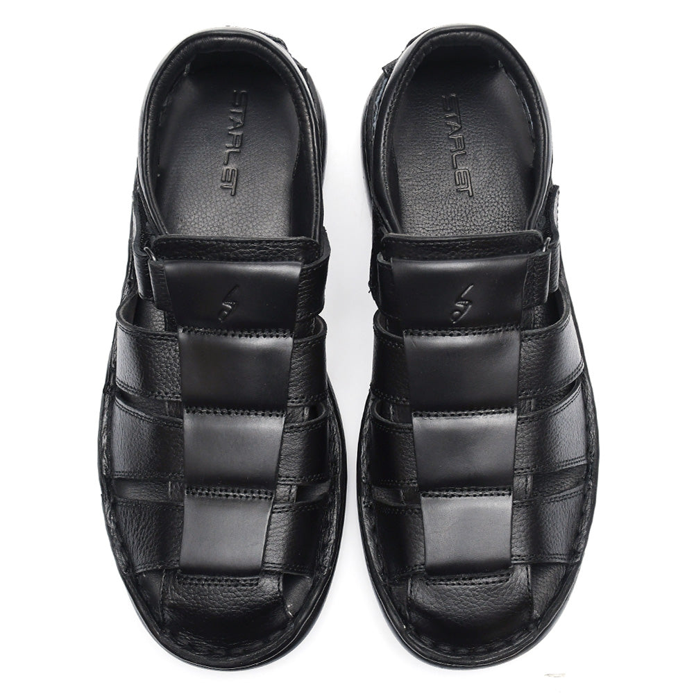 LEATHER SANDAL - 5053 BLACK