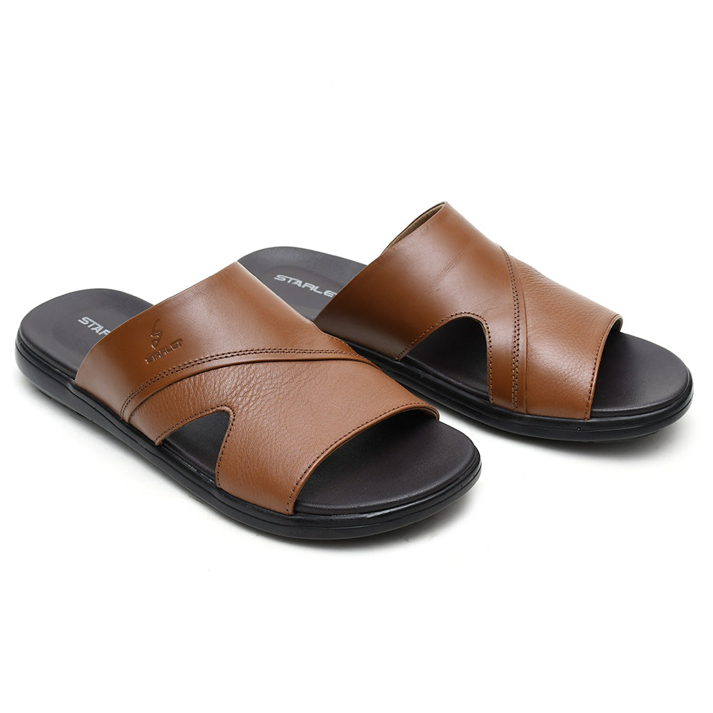 LEATHER SLIPPER - VCT-002 TAN