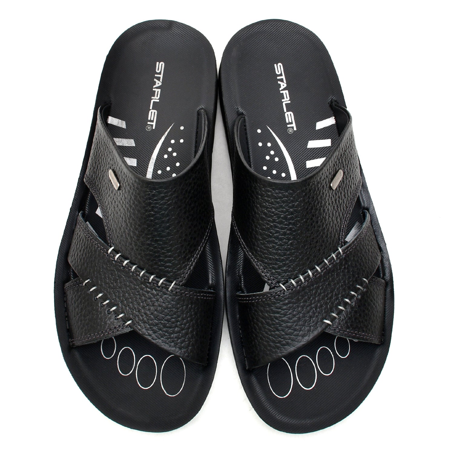 LEATHER SLIPPER - RF-173 BLACK