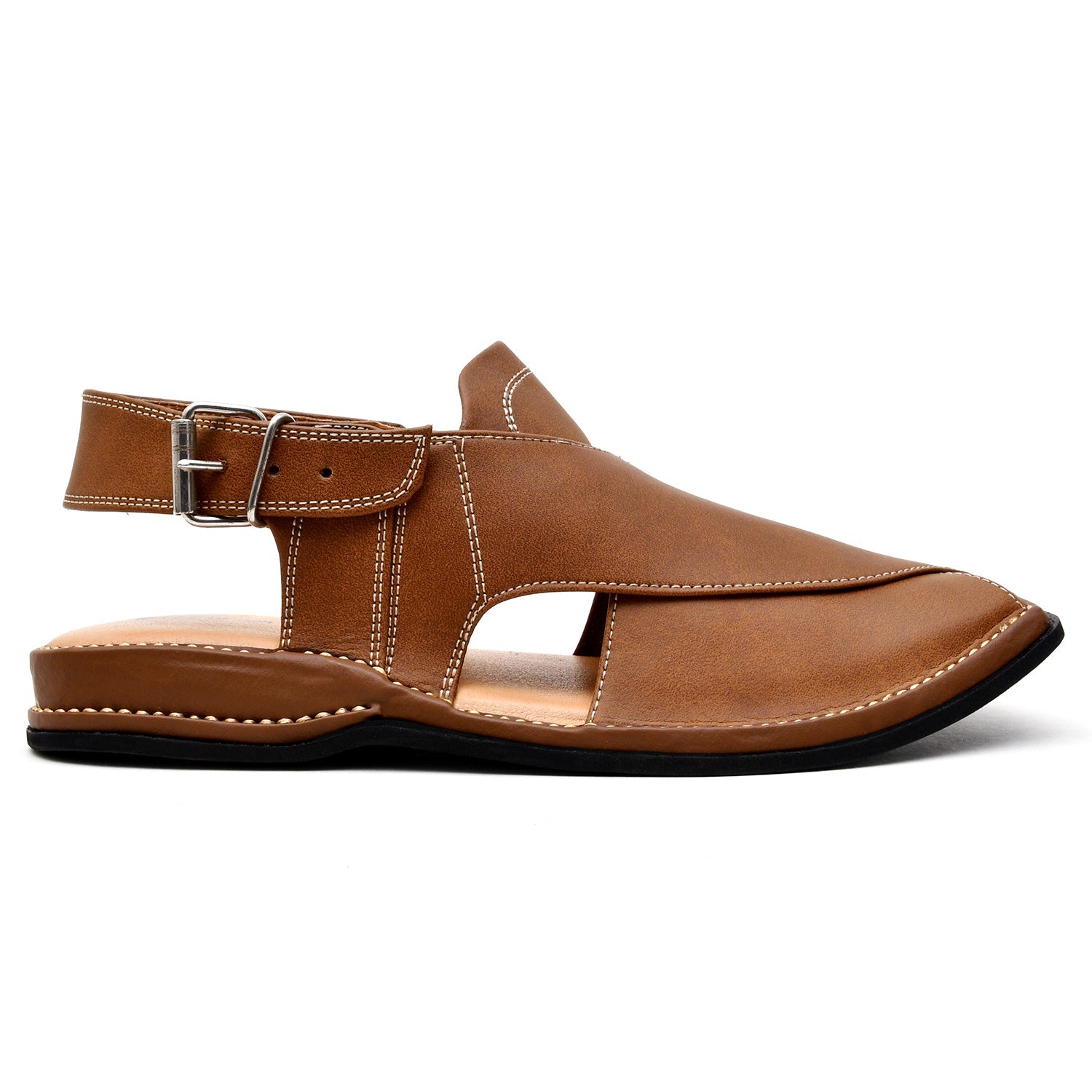 LEATHER PESHAWARI CHAPPAL - LCM-0002 TAN