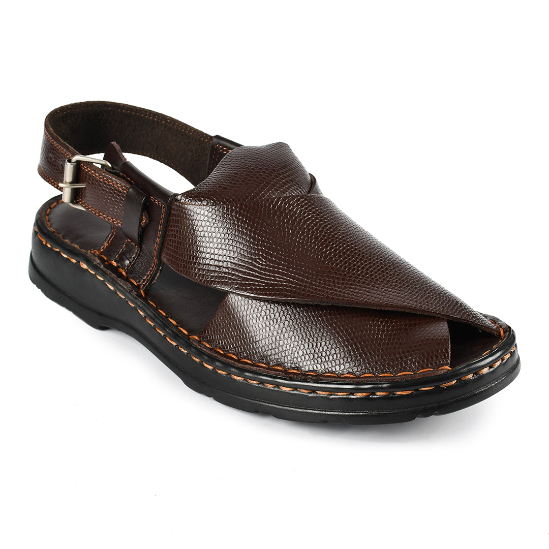 LEATHER PESHAWARI CHAPPAL - 4021 BROWN