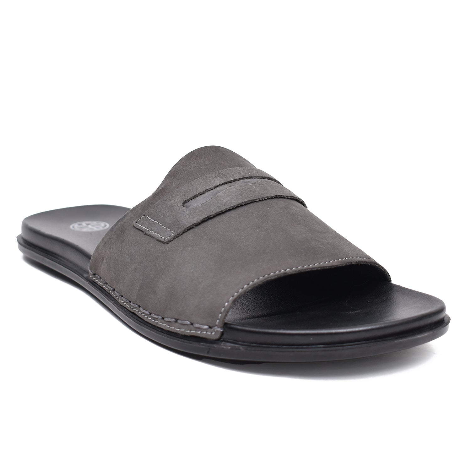 LEATHER SLIPPER - CHM-011 GREY