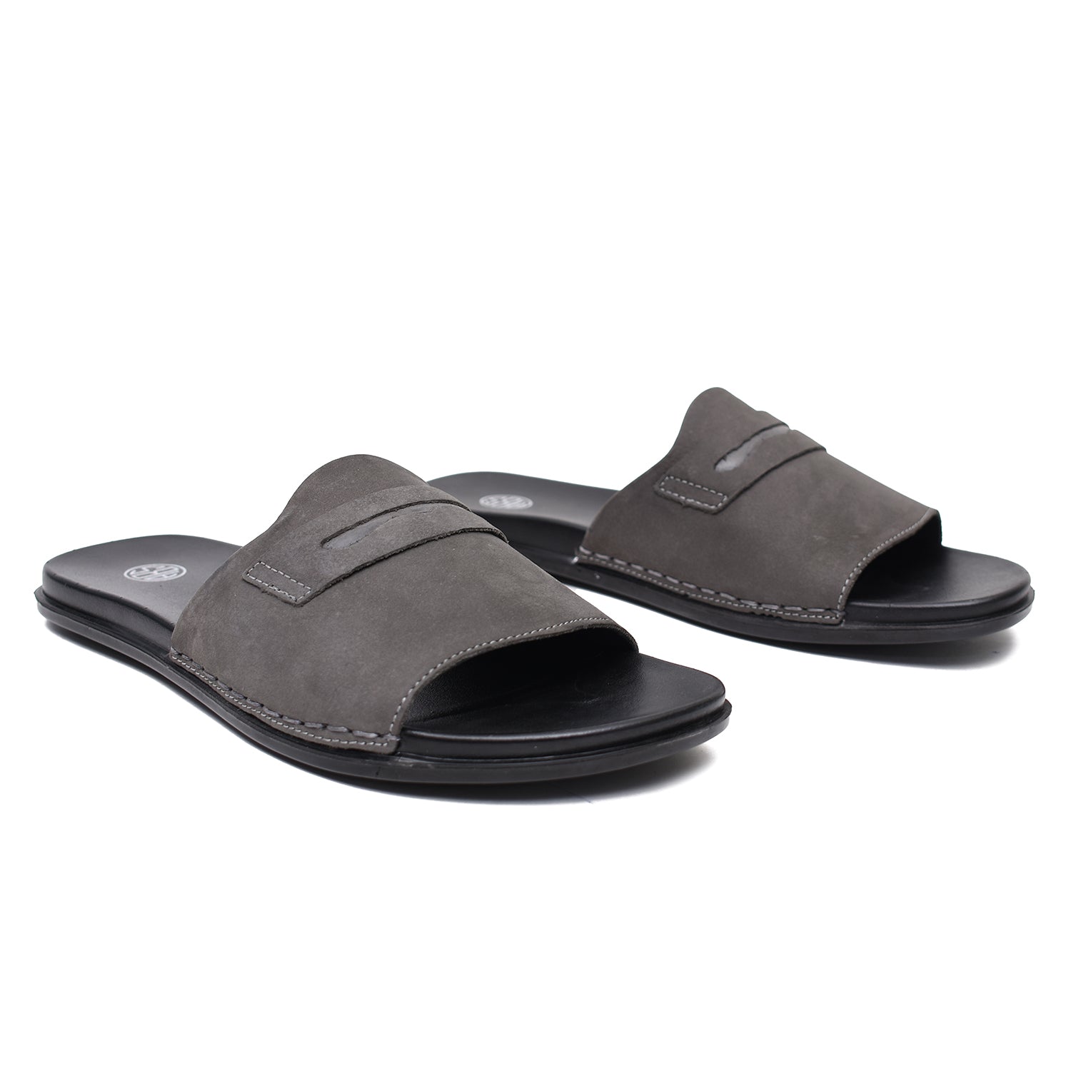 LEATHER SLIPPER - CHM-011 GREY