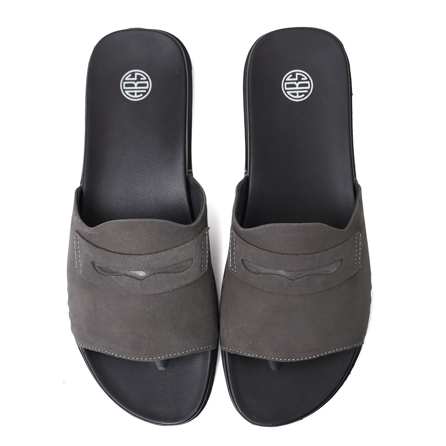 LEATHER SLIPPER - CHM-011 GREY