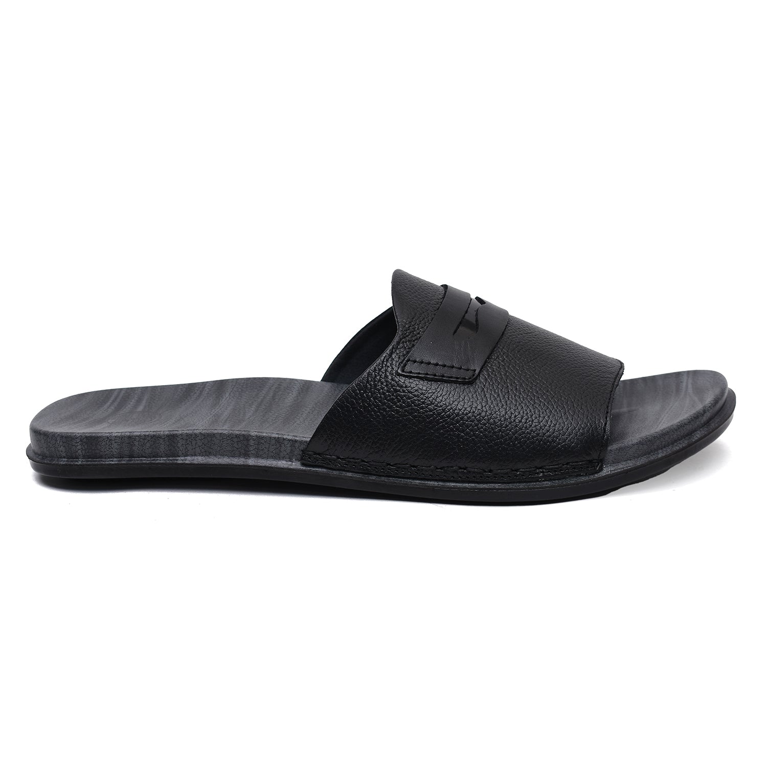 LEATHER SLIPPER - CHM-011 BLACK