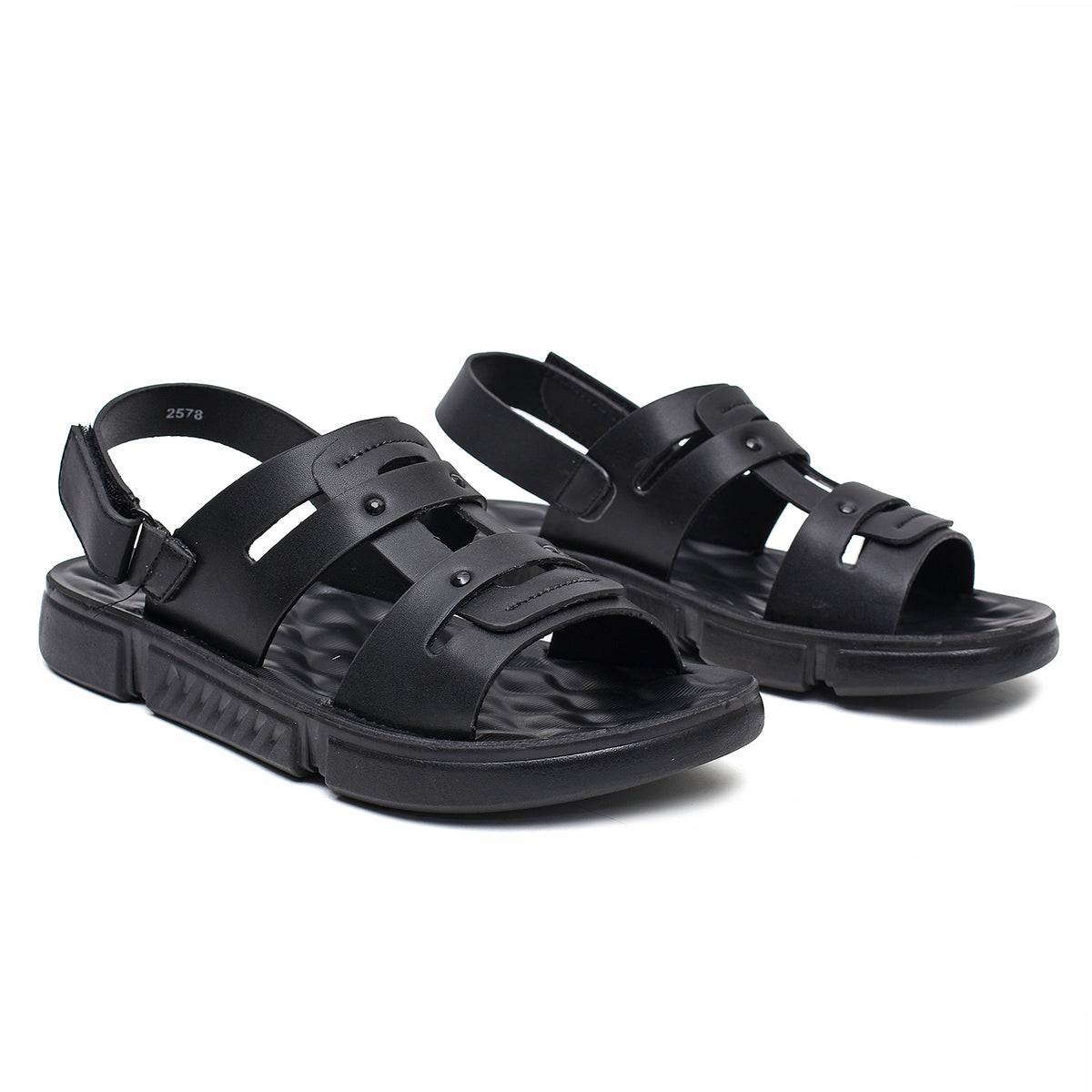 LEATHER SANDAL - SPT-1222 BLACK