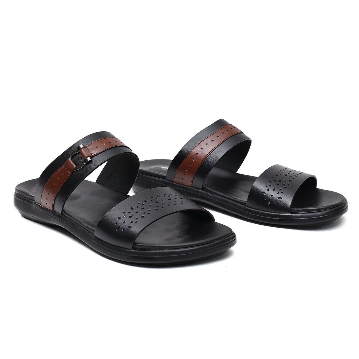 LEATHER SLIPPER - VCT-012 BLACK