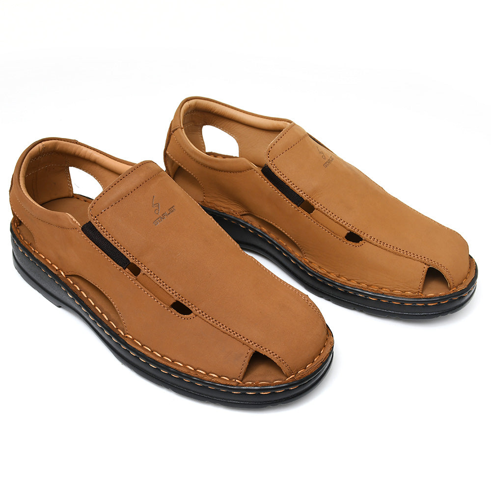 LEATHER SANDAL - 4007 MUSTARD