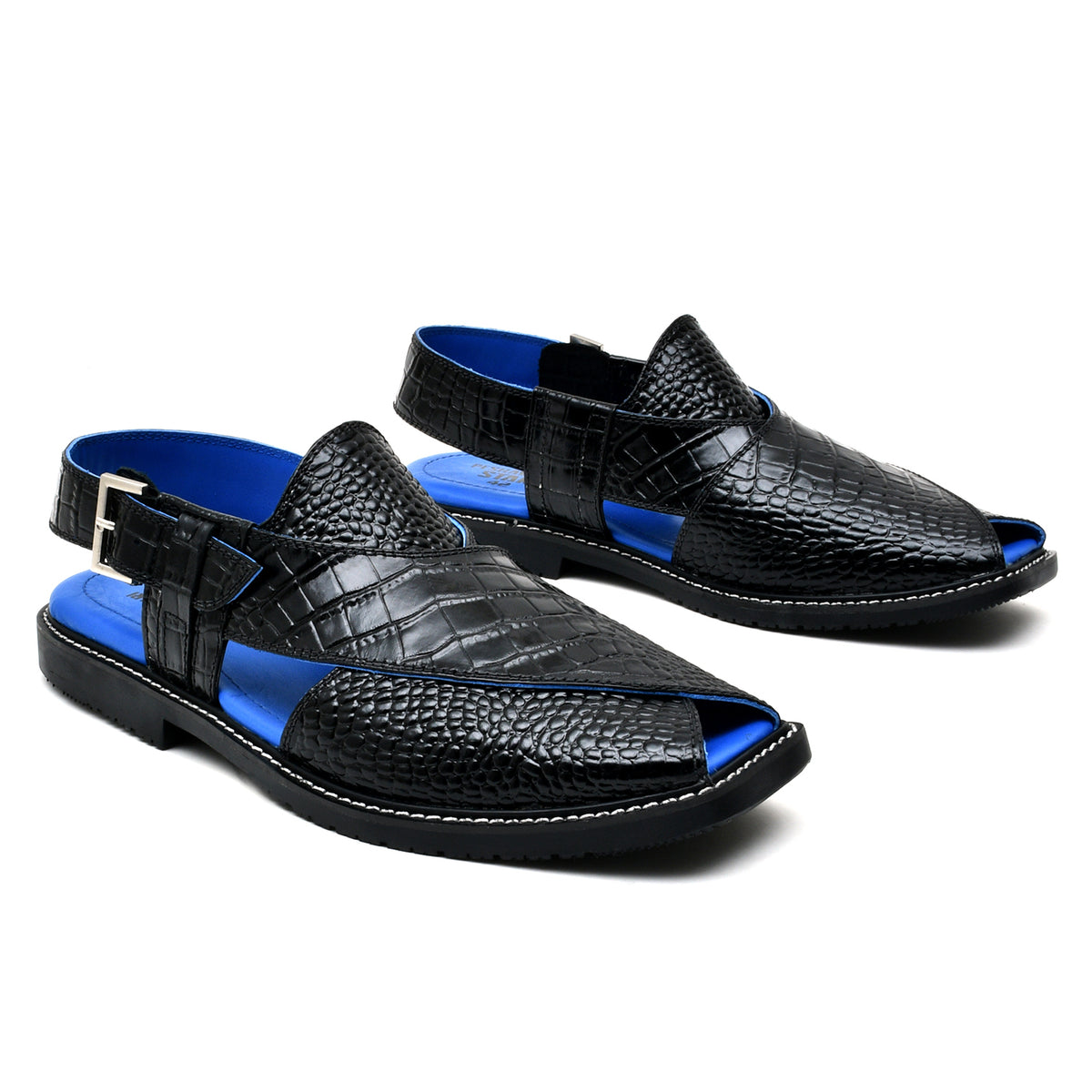 LEATHER PESHAWARI CHAPPAL - FRG0004 - BLACK