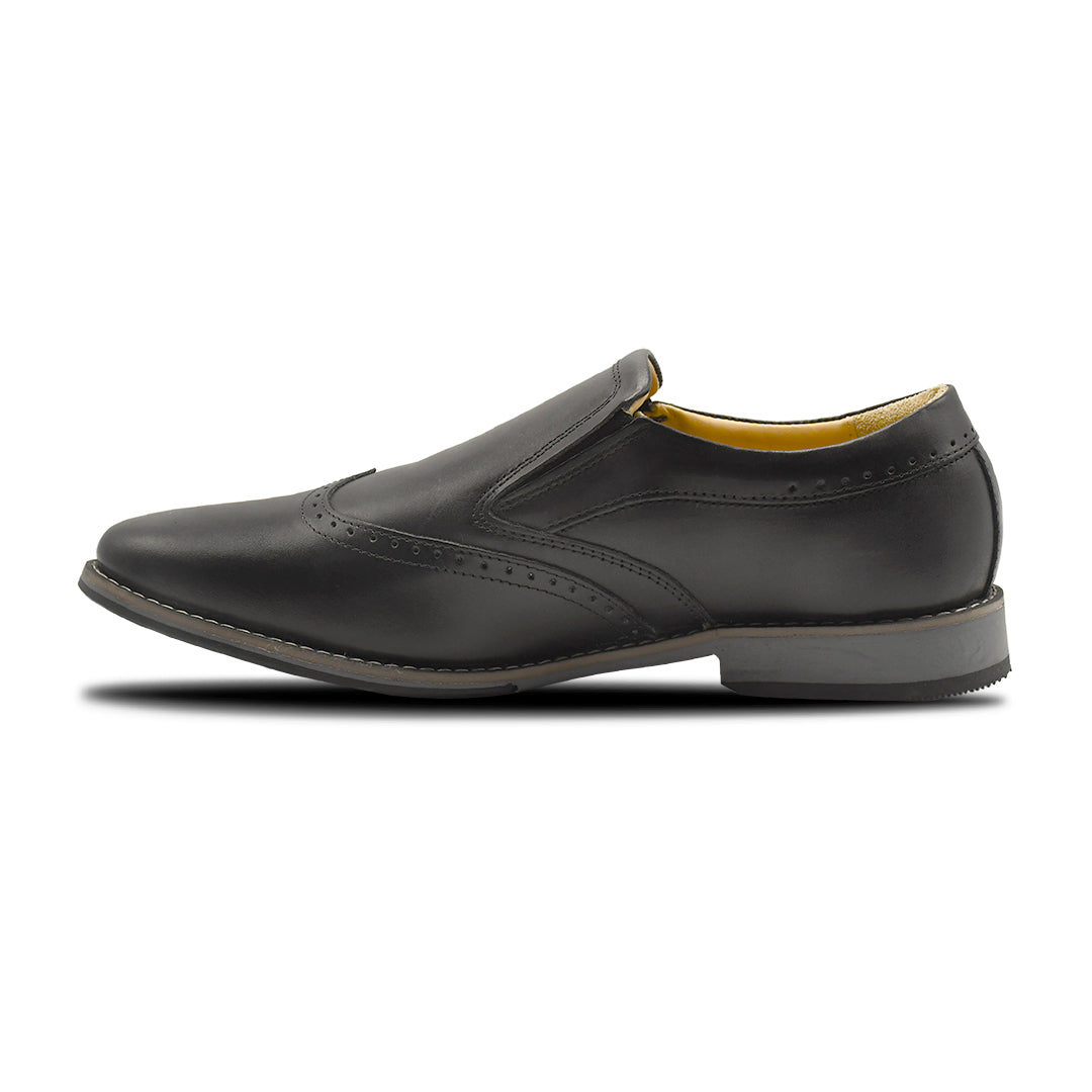 LEATHER SHOES - GARNIZO-011 BLACK