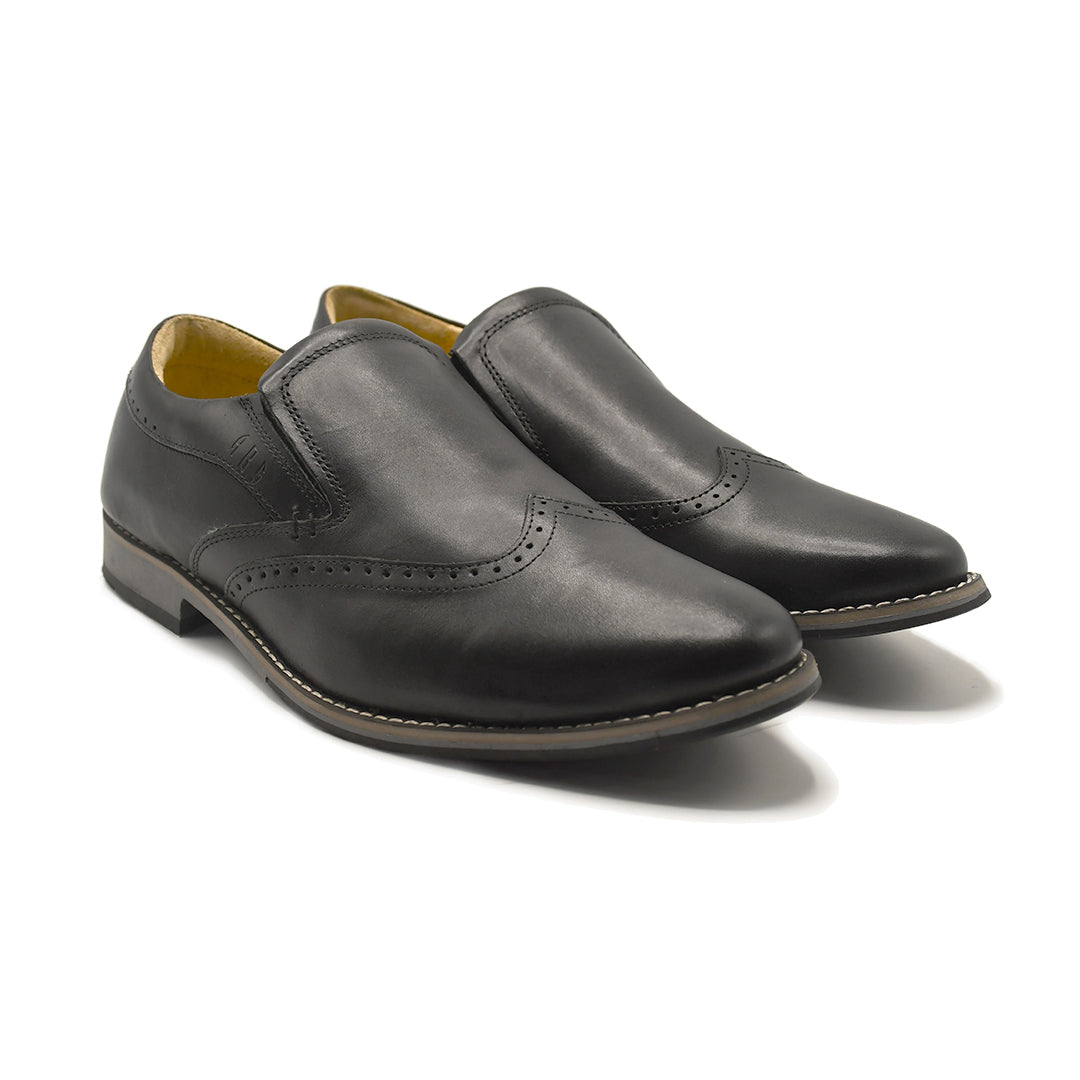 LEATHER SHOES - GARNIZO-011 BLACK