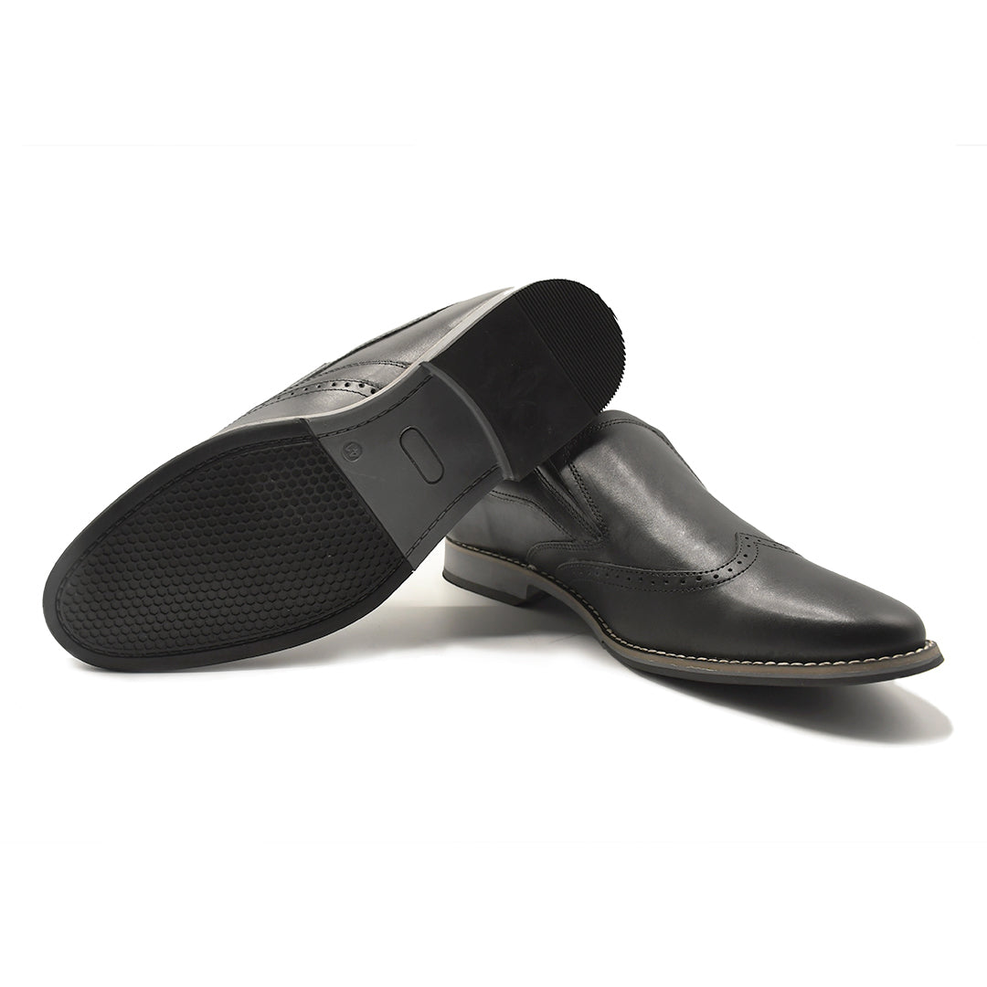 LEATHER SHOES - GARNIZO-011 BLACK