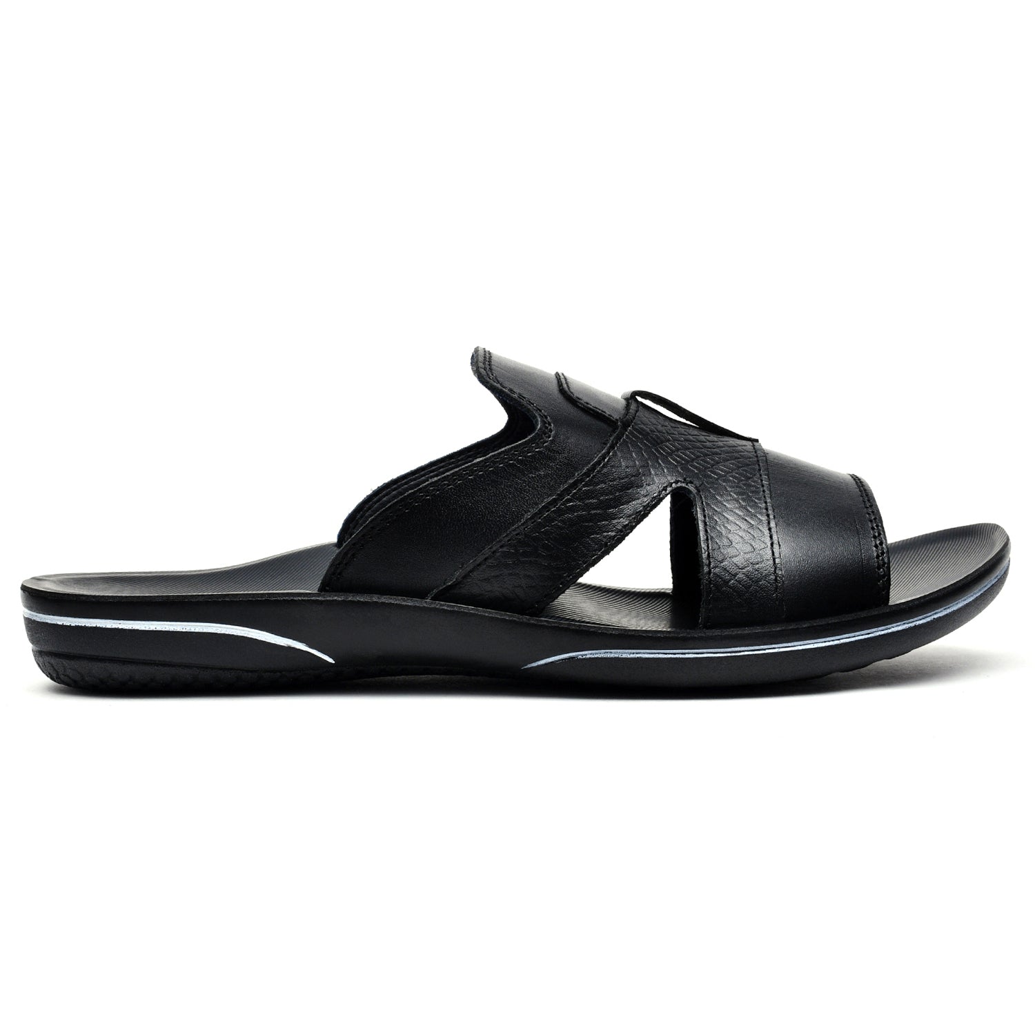 LEATHER SLIPPER - GR-1426 BLACK