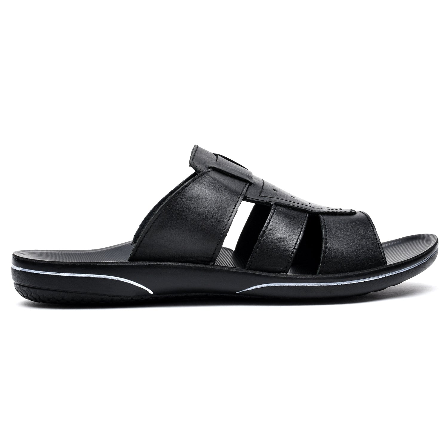 LEATHER SLIPPER - GR-1427 BLACK