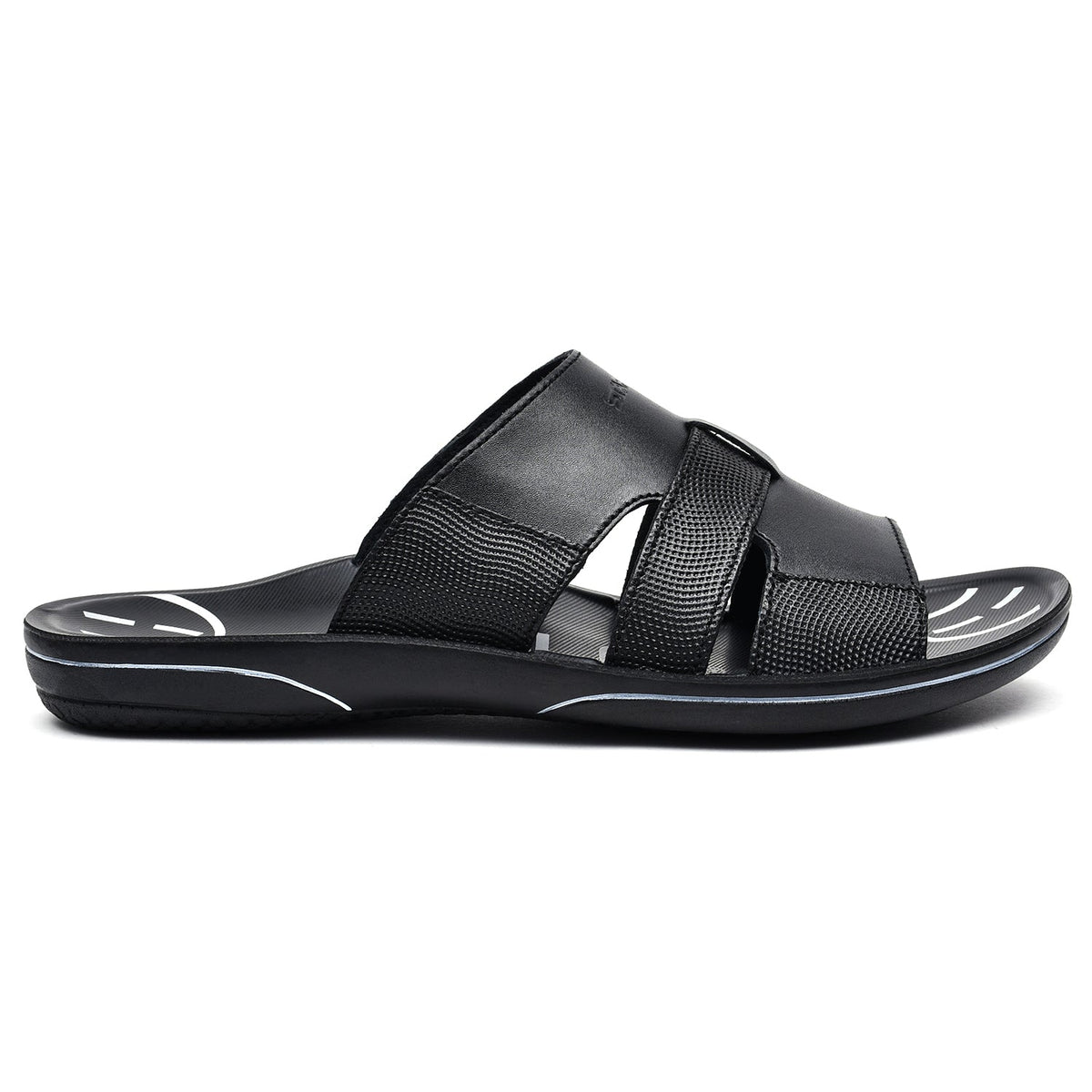 LEATHER SLIPPER - GR-1435 BLACK