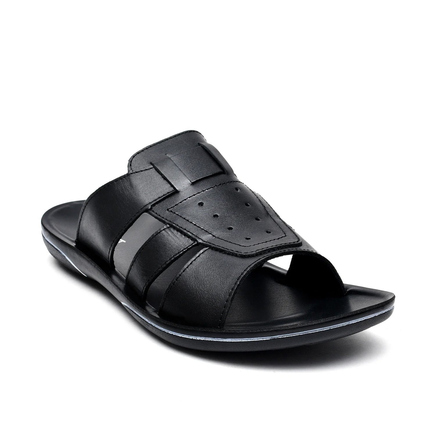 LEATHER SLIPPER - GR-1427 BLACK