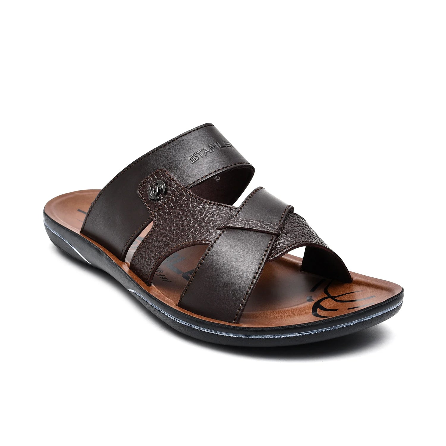 LEATHER SLIPPER - GR-1434 BROWN