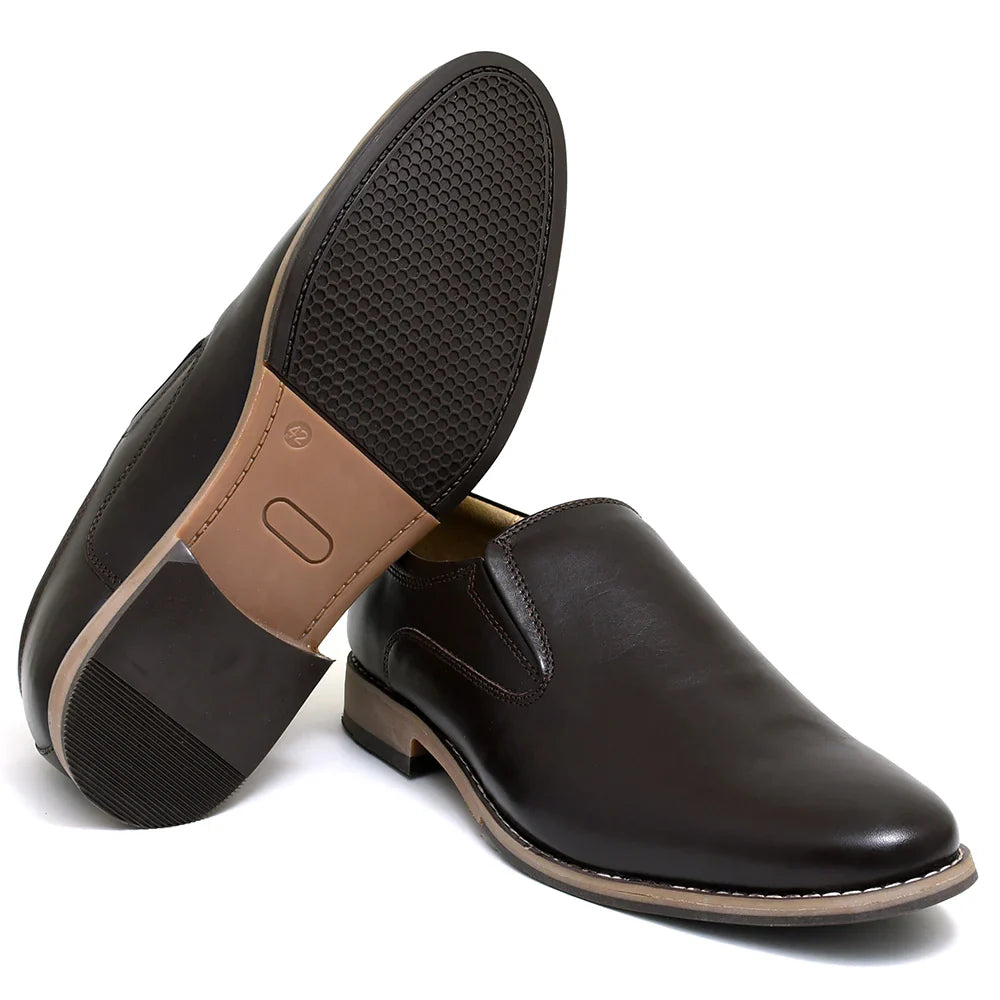 LEATHER SHOES - GARNIZO-015 BROWN