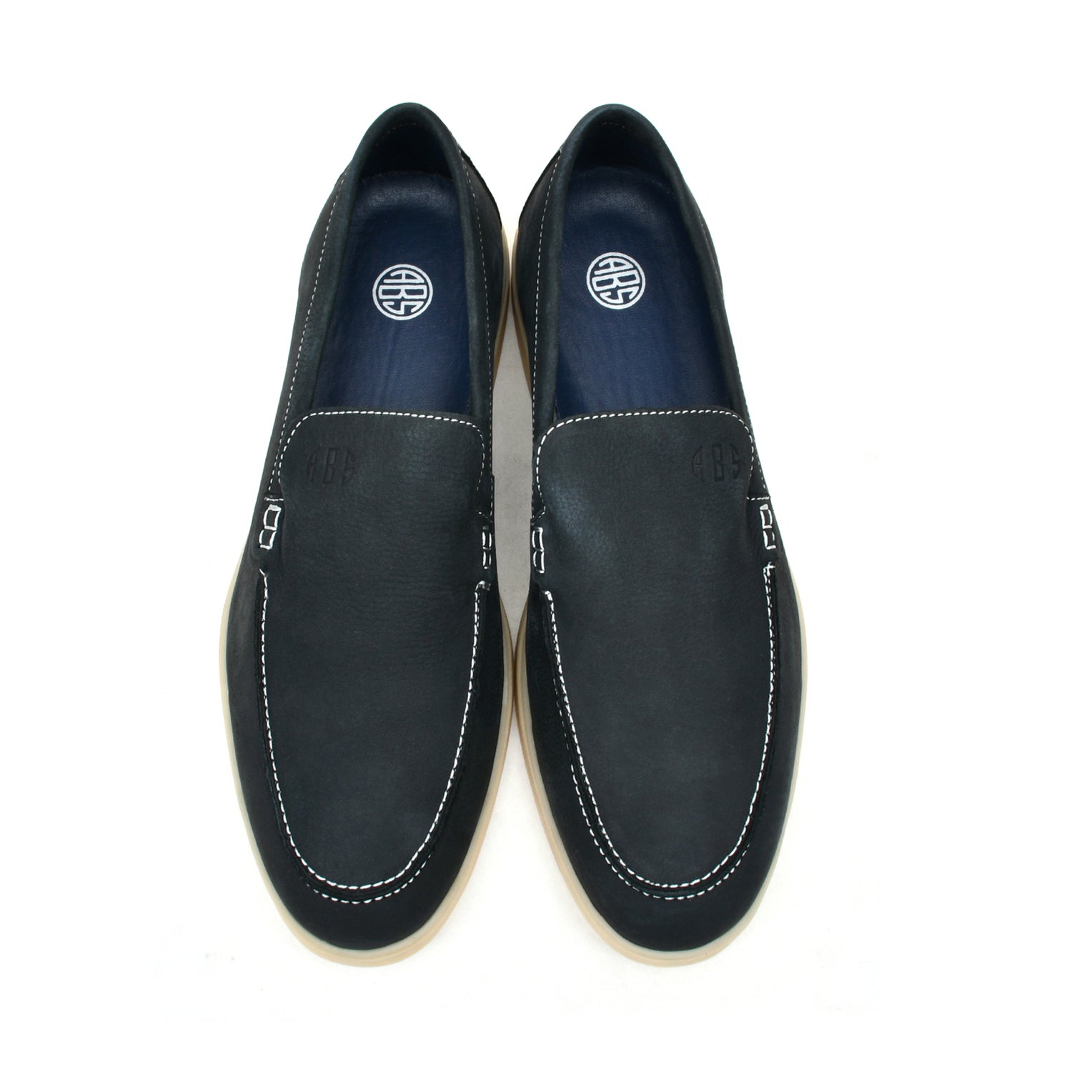 LEATHER SHOES - LBY-003 NAVY NUB