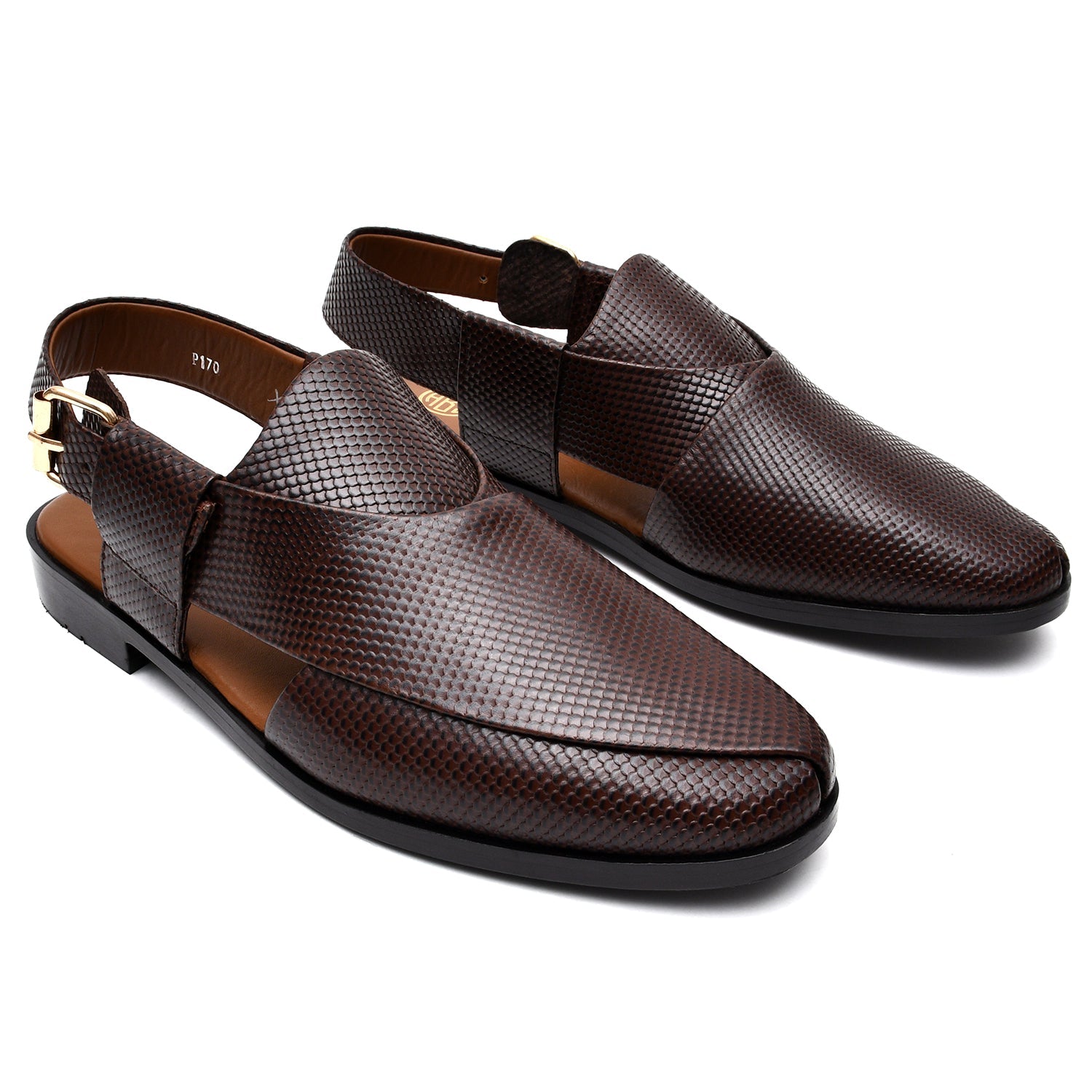 LEATHER PESHAWARI CHAPPAL - P-170 BROWN