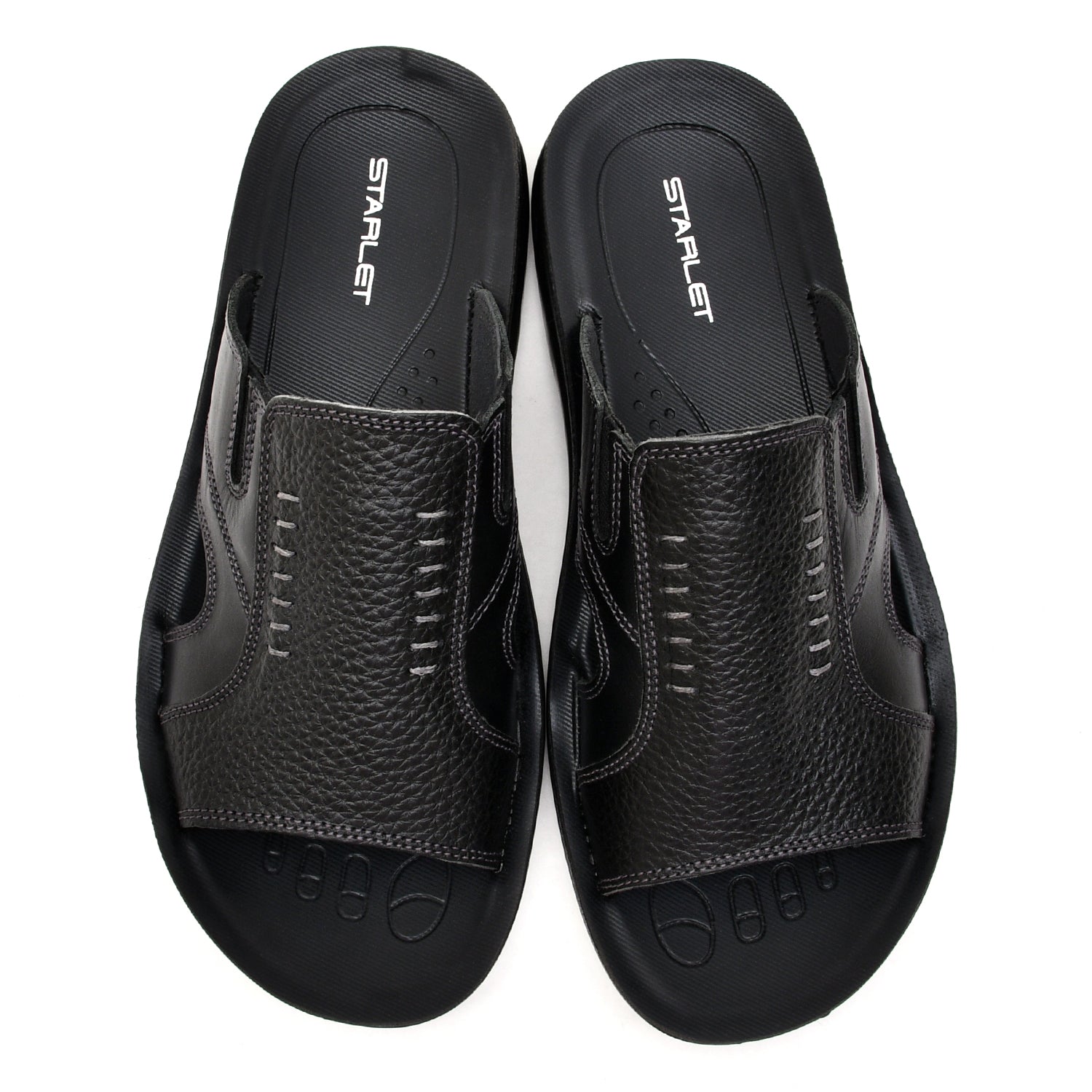 LEATHER SLIPPER - RF-178 BLACK