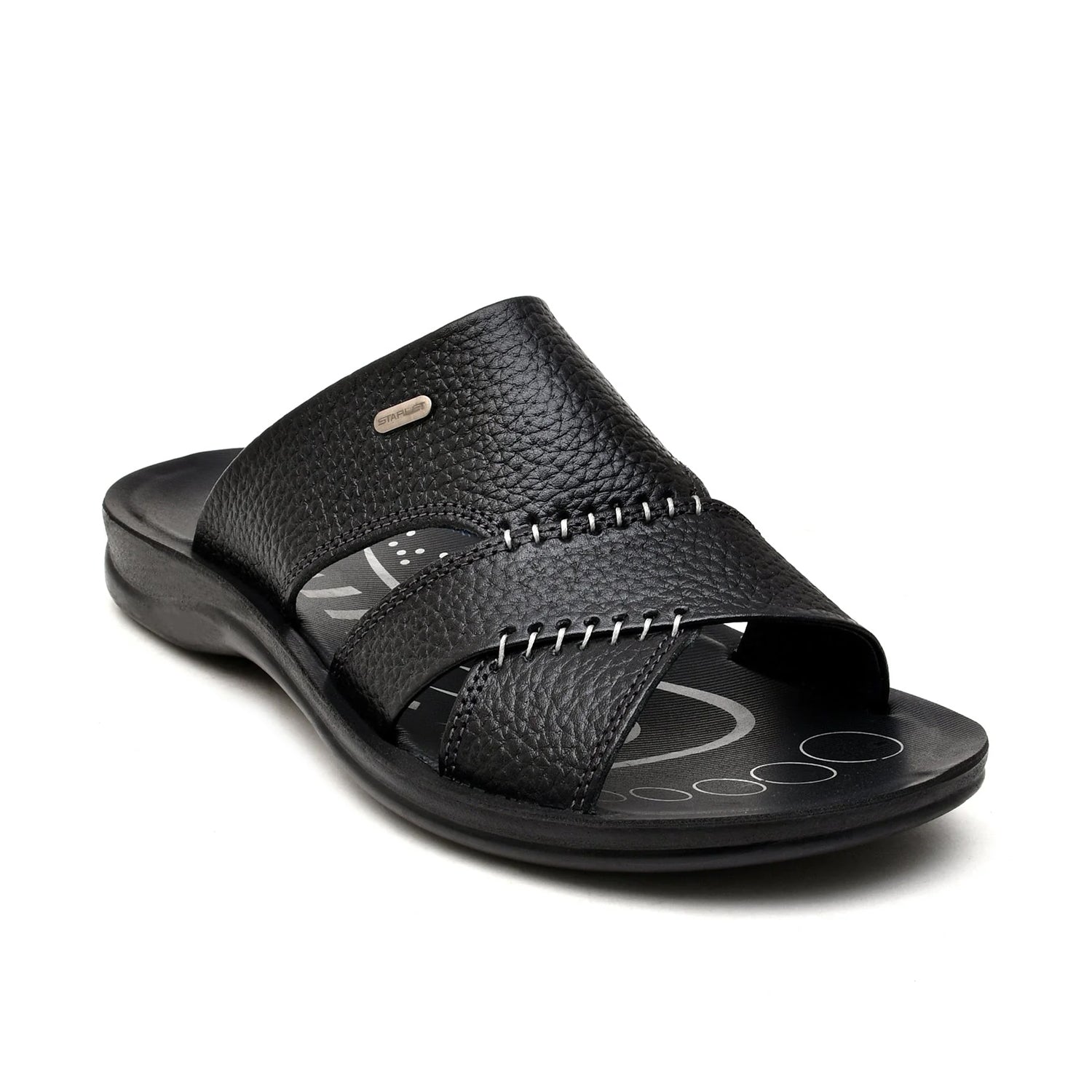 LEATHER SLIPPER - RF-173 BLACK