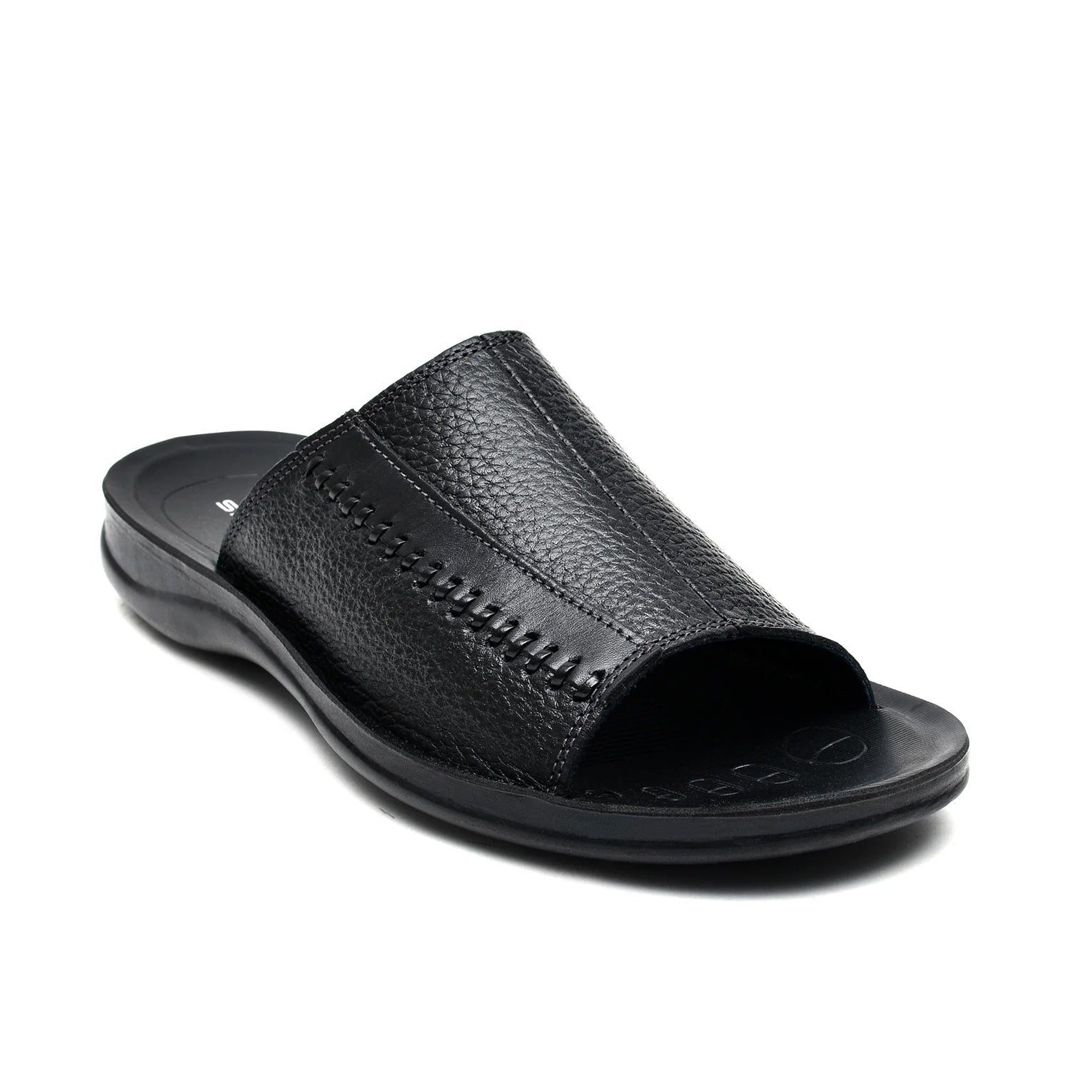 LEATHER SLIPPER - RF-179 BLACK