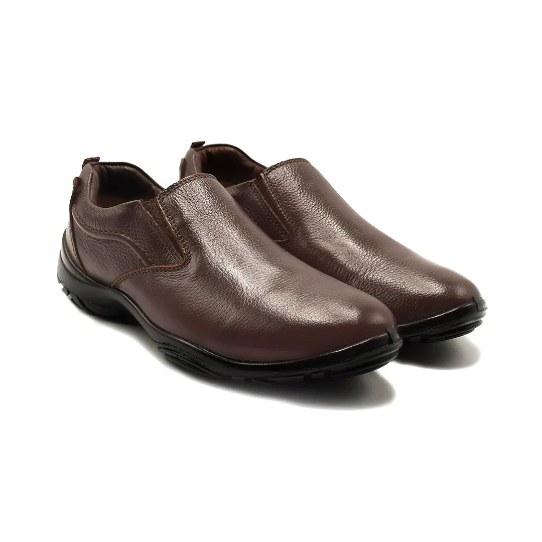 LEATHER SHOES - SHAHZORE-001 BROWN