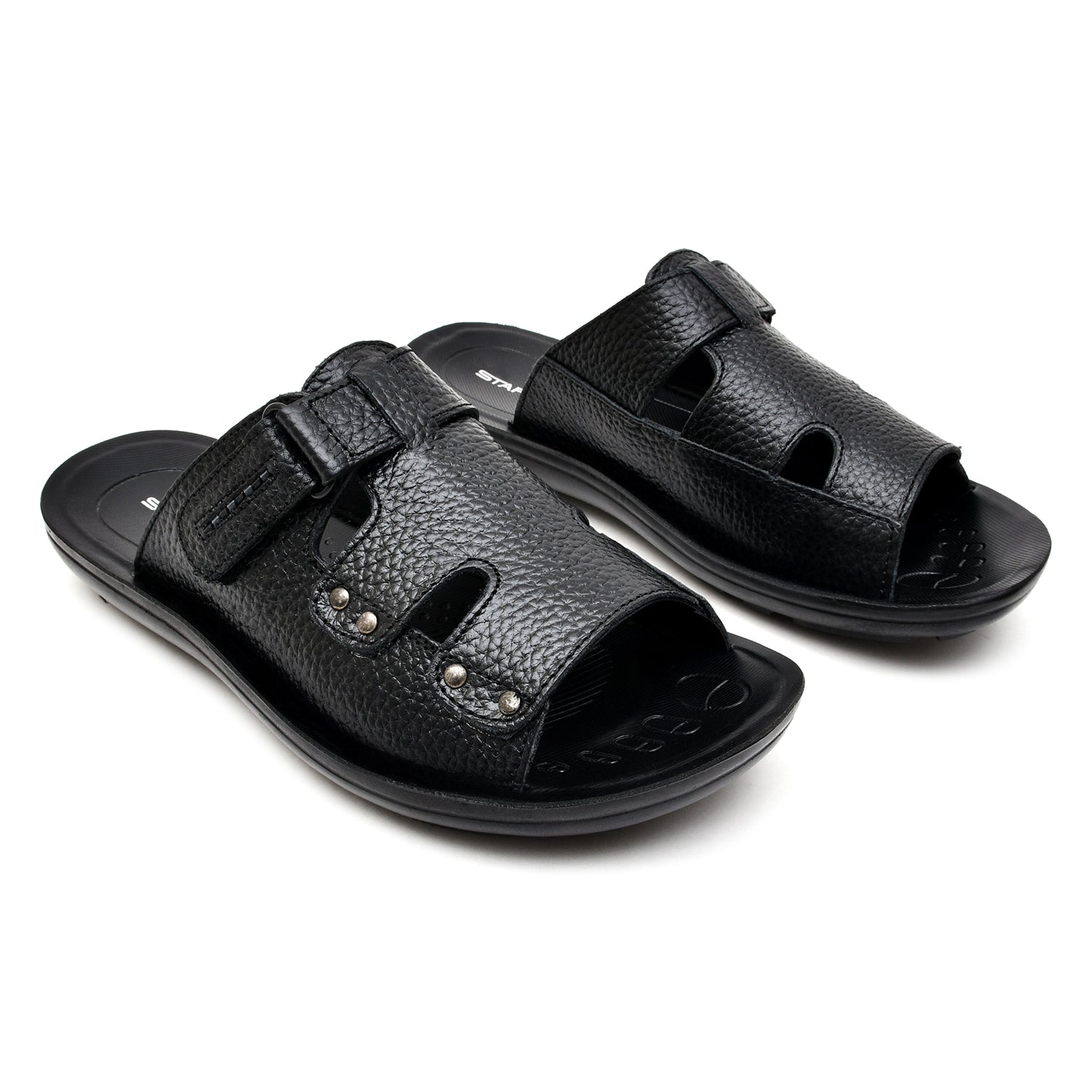 LEATHER SLIPPER - SP- 317 BLACK