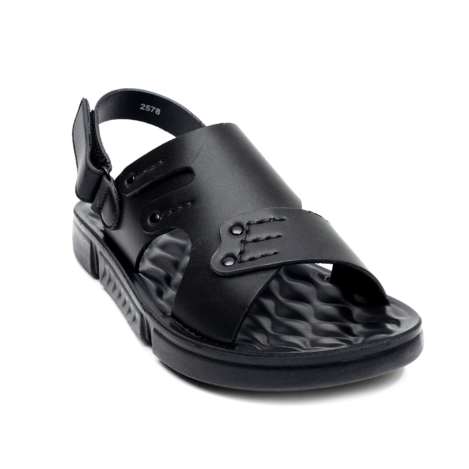 LEATHER SANDAL - SPT-1221 BLACK
