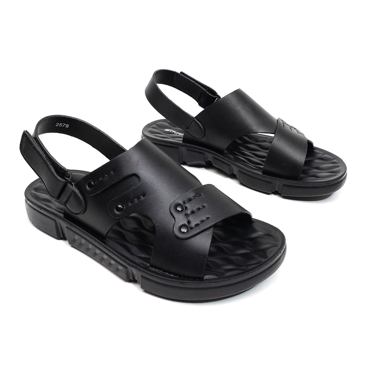 LEATHER SANDAL - SPT-1221 BLACK