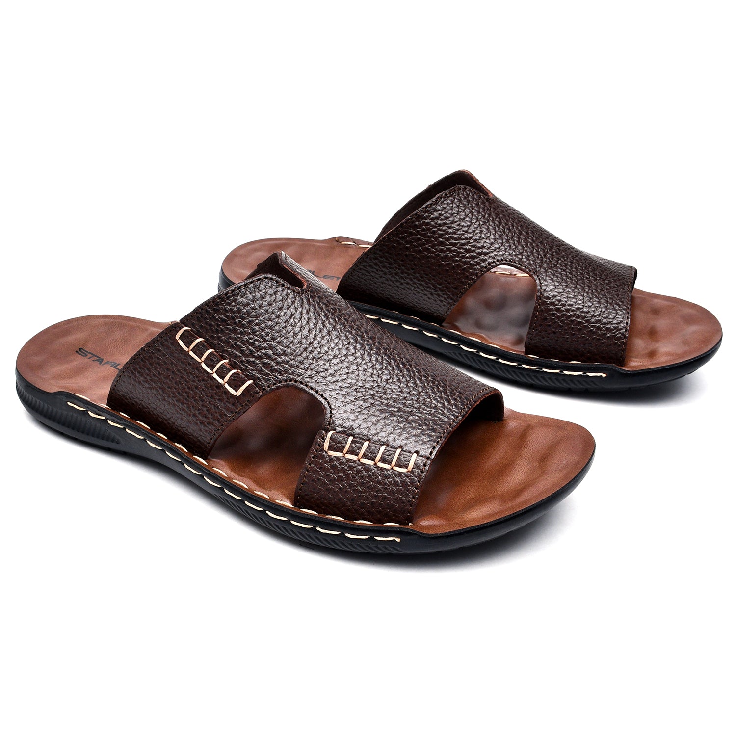 LEATHER SLIPPER - SR-1125 BROWN
