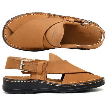 LEATHER PESHAWARI CHAPPAL - 4006 MUSTARD